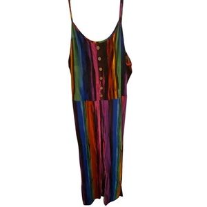 Striped Multicolor Sleeveless Jumpsuit